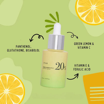 Anua Green Lemon Vita C 20% Blemish Serum | Dark Spot & Hyperpigmentation Care