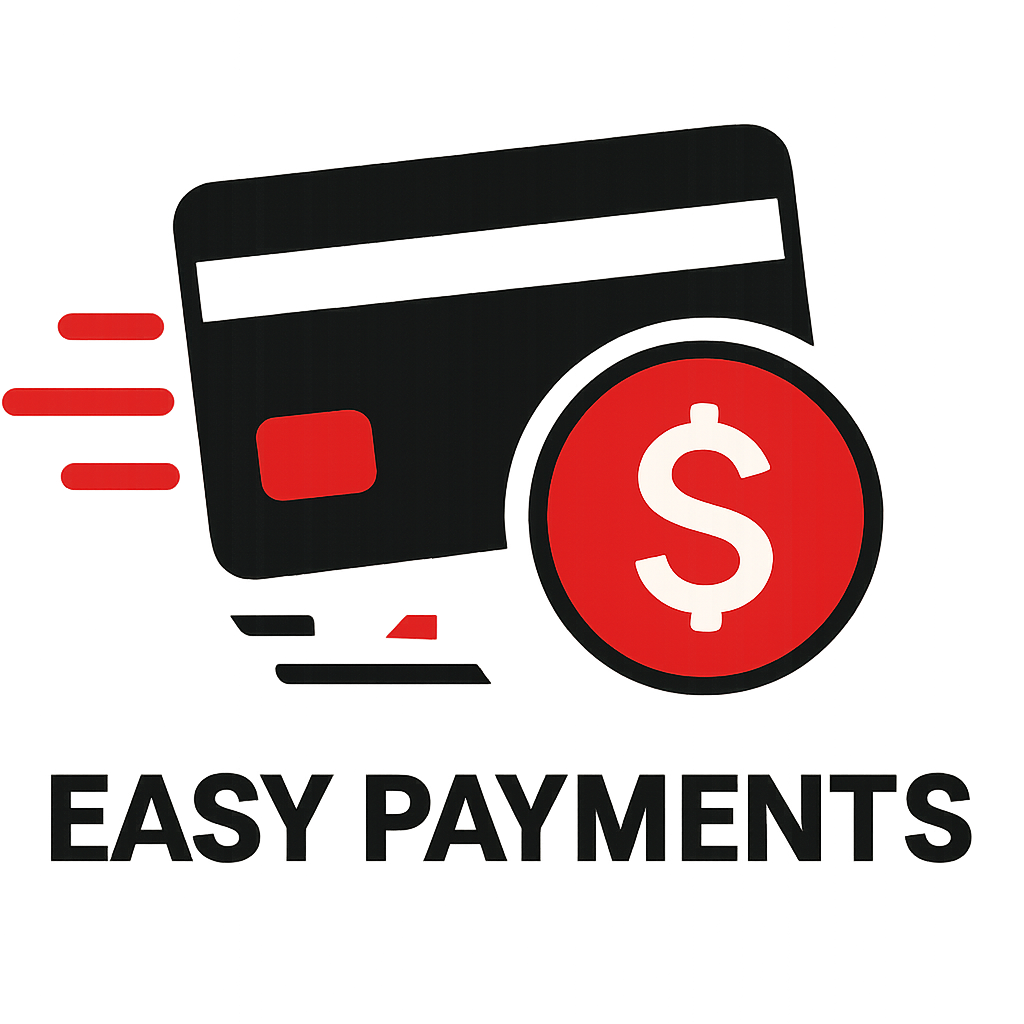 Easy Payments icon in red & black make it attractive 
